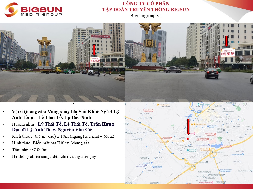 Bắc Ninh: Vòng xoay lầu Sao Khuê Ngã 4 Lý Anh Tông – Lê Thái Tổ, Tp 