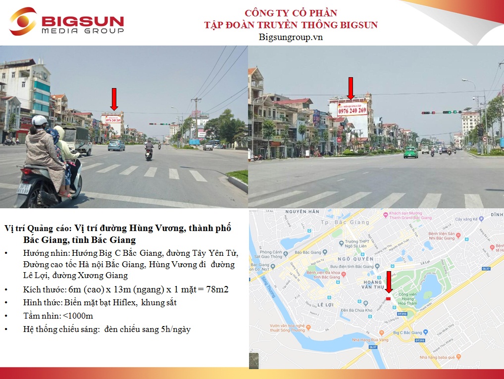 Bắc Giang: Vị trí đường Hùng Vương, thành phố Bắc Giang, tỉnh Bắc Giang