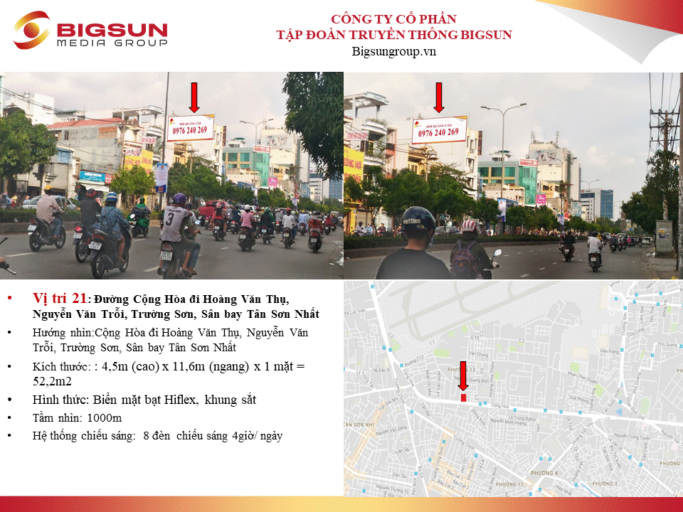 Đường Cộng Hòa đi Hoàng Văn Thụ, Nguyễn Văn Trỗi, Trường Sơn, Sân bay Tân Sơn Nhất