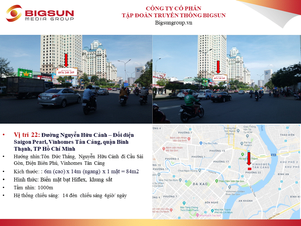 Đường Nguyễn Hữu Cảnh – Đối diện Saigon Pearl, Vinhomes Tân Cảng, quận Bình Thạnh, TP Hồ Chí Minh