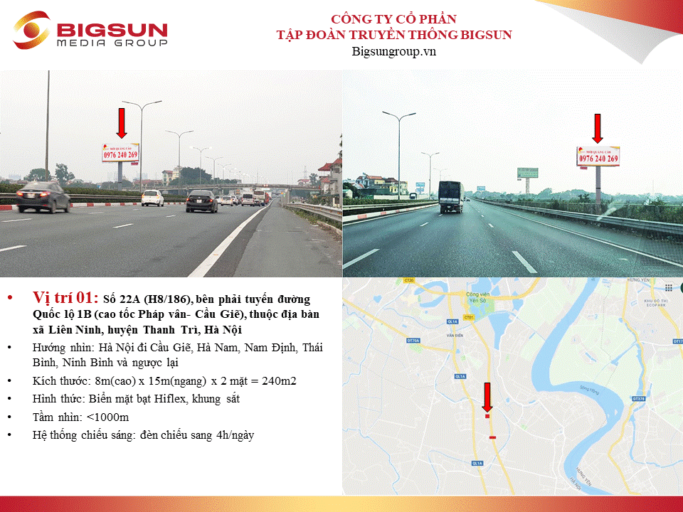 Số 22A (H8/186), bên phải tuyến đường Quốc lộ 1B (cao tốc Pháp vân- Cầu Giẽ), thuộc địa bàn xã Liên Ninh, huyện Thanh Trì, Hà Nội