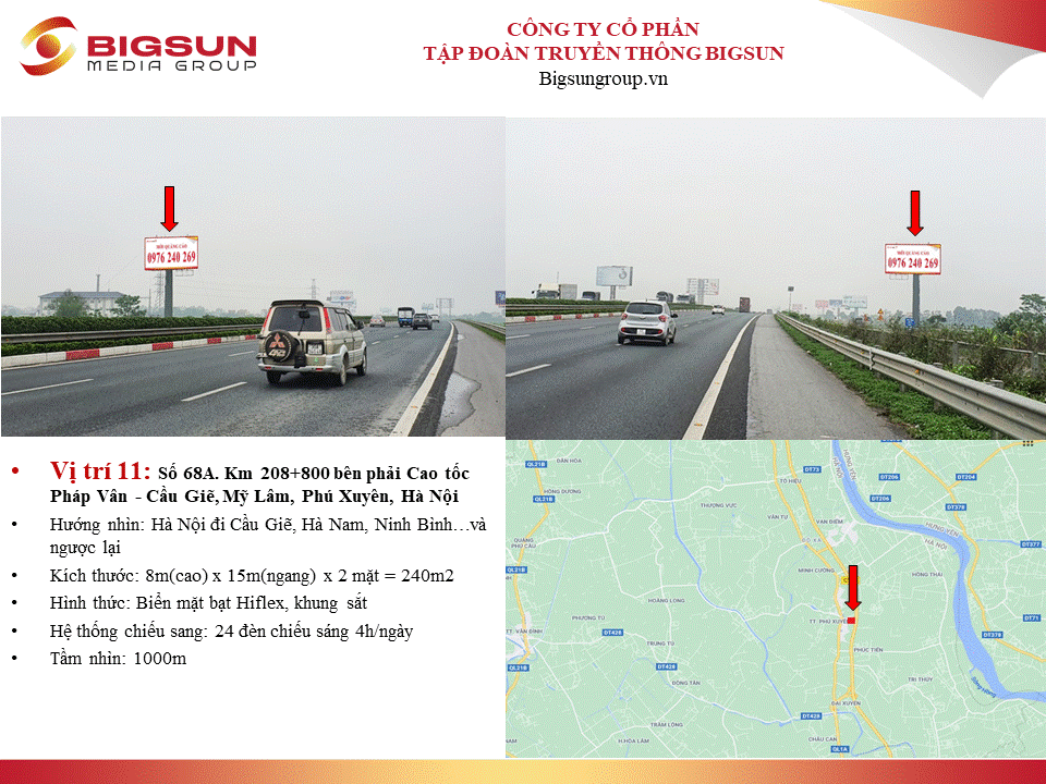 Số 68A. Km 208+800 bên phải Cao tốc Pháp Vân - Cầu Giẽ, Mỹ Lâm, Phú Xuyên, Hà Nội