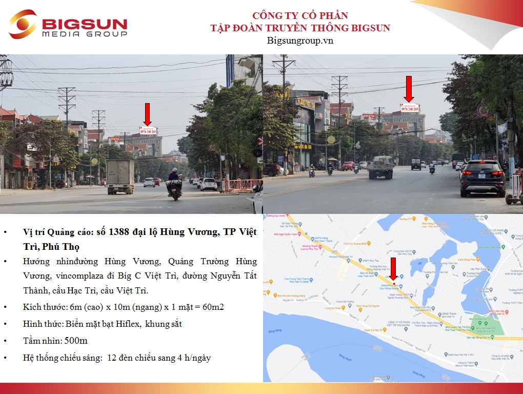 Phú Thọ: Số 1388 đại lộ Hùng Vương, TP Việt Trì, Phú Thọ