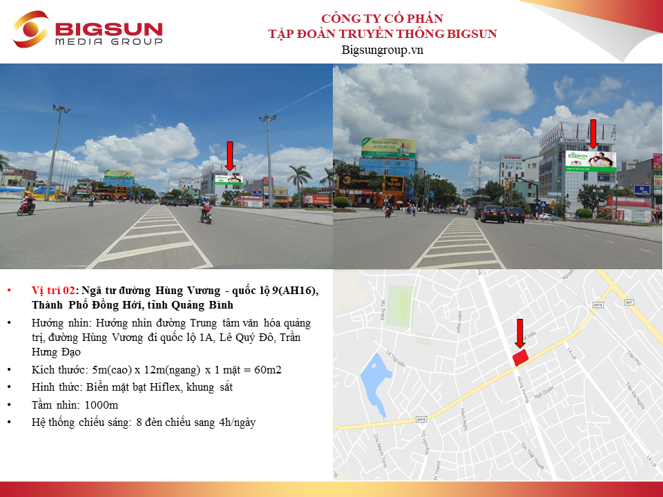Quảng Trị : Ngã tư đường Hùng Vương - quốc lộ 9(AH16), Thành Phố Đồng Hới, tỉnh Quảng Bình