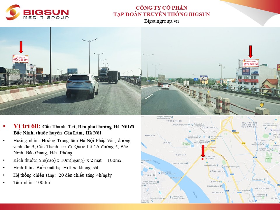 Cầu Thanh Trì, Bên phải hướng Hà Nội đi Bắc Ninh, thuộc huyện Gia Lâm, Hà Nội