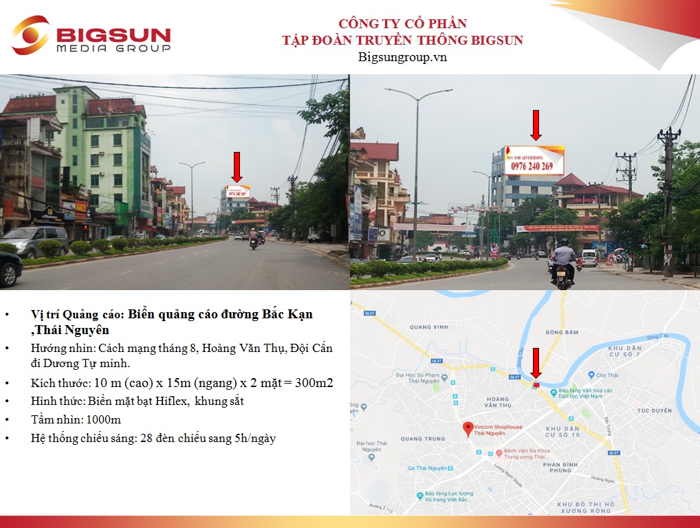Thái Nguyên: Biển quảng cáo đường Bắc Kạn ,Thái Nguyên